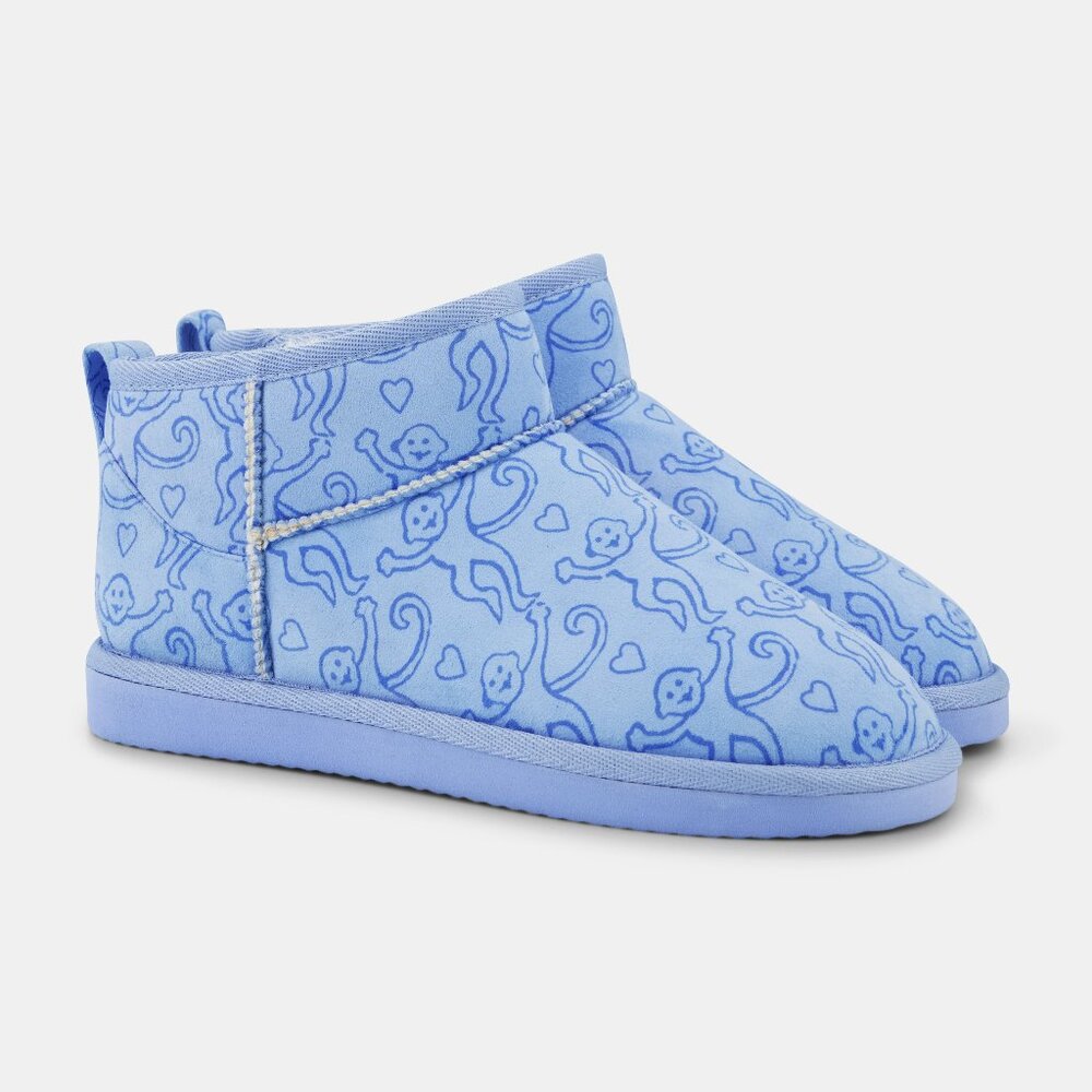 Roller Rabbit Monkey Fleece Boots Size 4Light Blue / 4